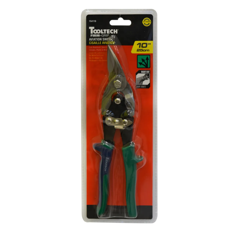 Toolway Aviation Tin Snip Right Cut 10in Cr-V