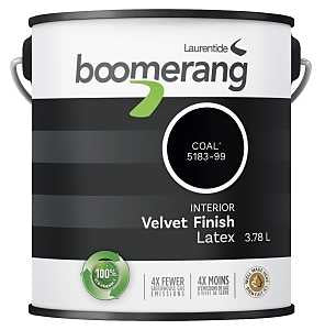 Boomerang 5183 Series 5183-99L19 Interior Paint, Eggshell, Coal, 1 gal, 430 sq-ft Coverage Area