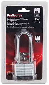 ProSource HD00040L-3L Padlock, Long Shackle, 1/4 in Dia Shackle, 2-3/4 in H Shackle, Steel Shackle, Steel Body
