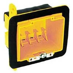 Hubbell 2002FBAR Vapor Barrier Box, 2-Gang, Polycarbonate, Yellow, Bracket Mounting, 3056348