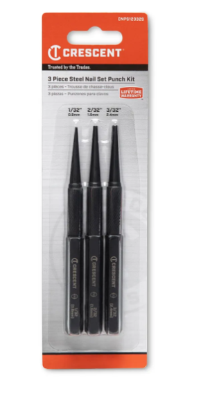 Crescent 3PC Steel Nail Punch Set