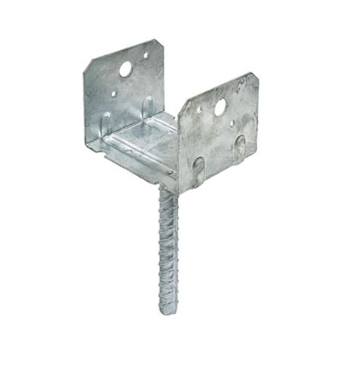 Toolway Hot-Dip Galvanized Rebar Carport Saddle 14ga.4in x 4in