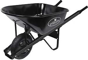 Landscapers Select 34627 Contractor Wheelbarrow, 6 cu-ft Volume, Steel, 1-Wheel, Pneumatic Wheel, 16 in Wheel
