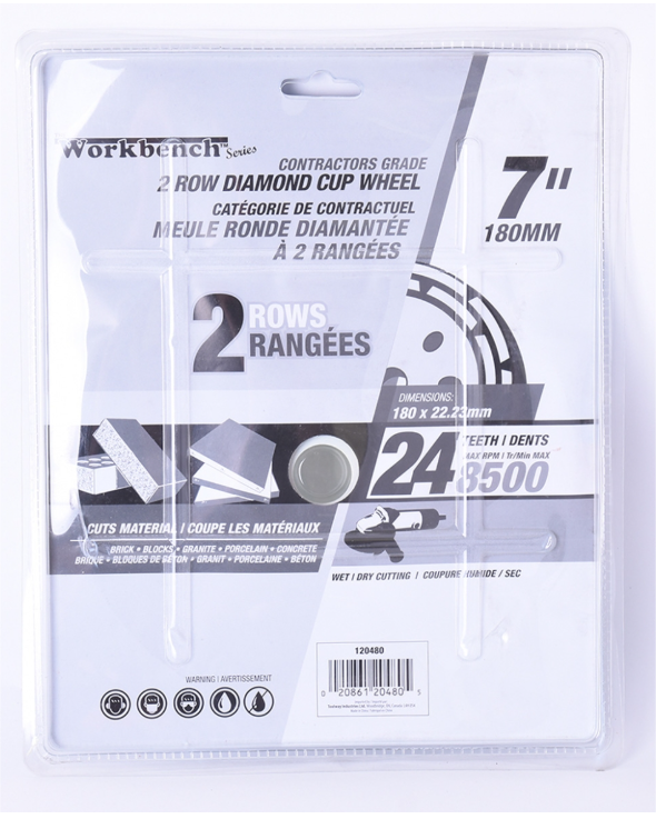 Toolway Segmented 2 Row Diamond Cup Wheel 7"