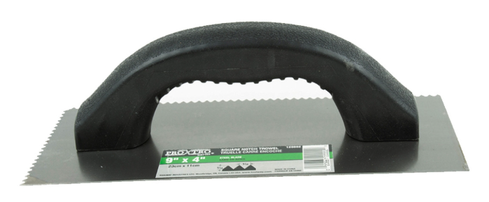 Toolway Notched Trowel 9" x 4" (3/16" V notch)