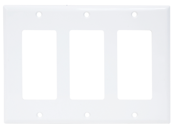 3 Gang Decora Plate White