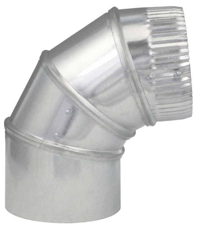 Toolway Galv. Elbow Adj 30ga. 4in x 90deg