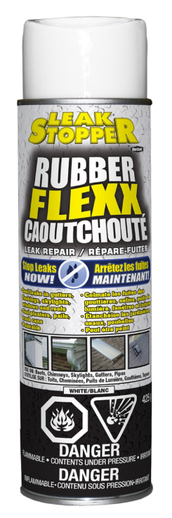 Toolway Leak Stopper White Rubber Flex Spray Sealant & Repair 440ml