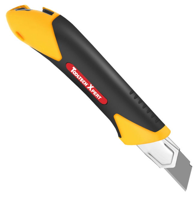 Toolway Heavy Duty Yellow/Black Utility Knife, 25mm, Snap-Off Blade