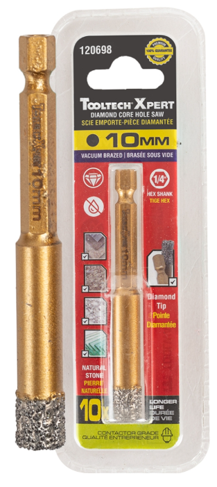 Toolway Diamond Core Hole Saw Bit 3/8" (10mm) Hex Shank