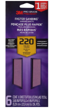 3M Pro Grade Precision 220 fine grit 6pk