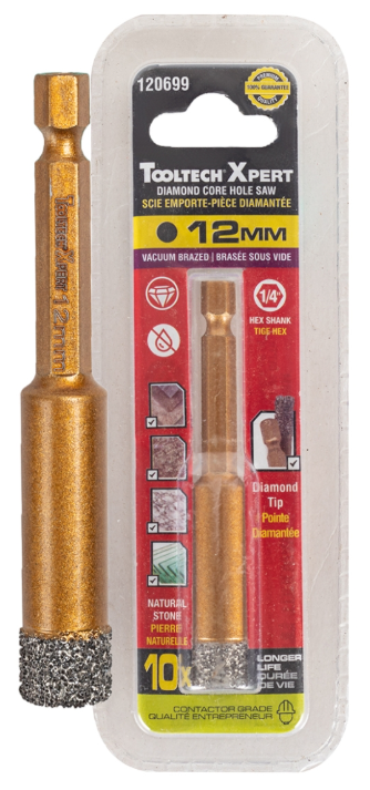 Tools:Diamond Core Hole Saw Bit 1/2" (12mm) Hex Shank