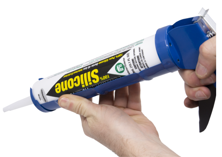 Toolway Cradle-Style Caulking Gun with Auto Flow Stop 9" Blue