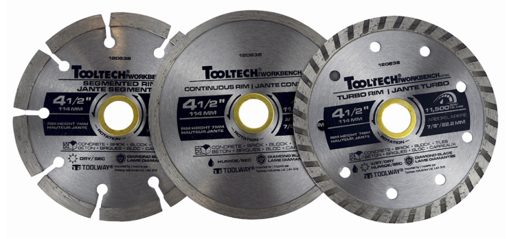 Toolway 3pc Set Diamond Saw Blade 4.5"