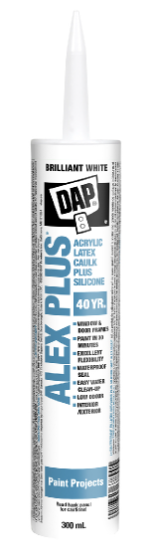 DAP Alex Plus Acrylic Latex Caulk Plus Silicone 300ml White