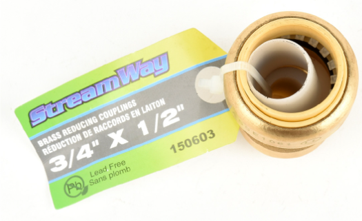 Shark Bite Reducing Straight Coupling 3/4" x 1/2" Lead Free