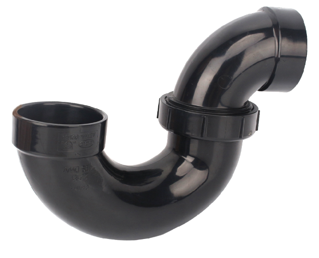 ABS P-Trap 1 1/2" Less Cleanout with Union