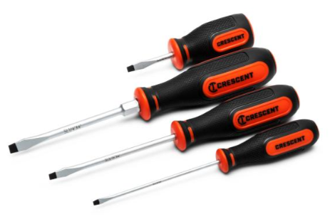 Crescent 4PC Slotted Dual Material Screwdriver Set
