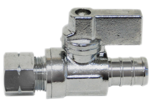 Pex Straight Shut Off Valve 1/2" Pex x 3/8" OD
