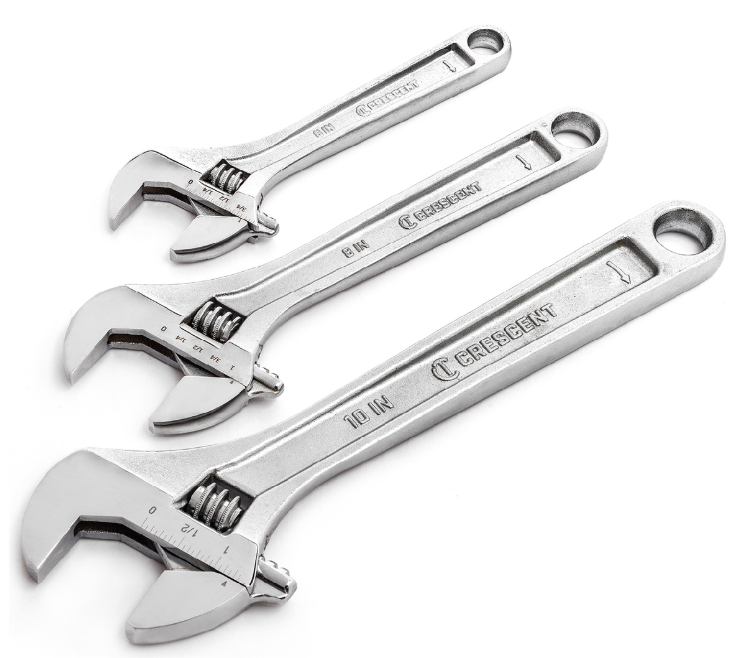 Crescent 3PC Adjustable Wrench Set 6in, 8in & 10in