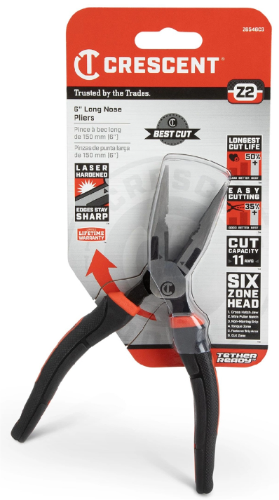 Crescent Long Nose Pliers Cushion Grip 6in