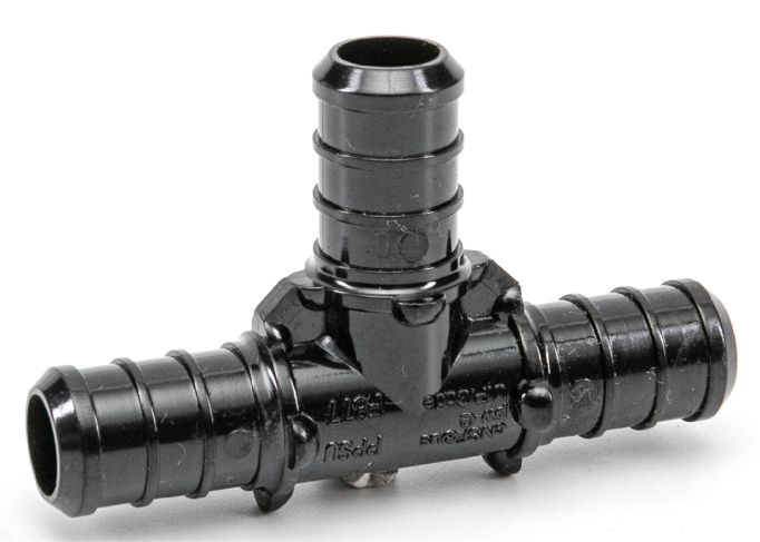 Pex Poly Tee 3/4" Barb to Barb Black 24PK