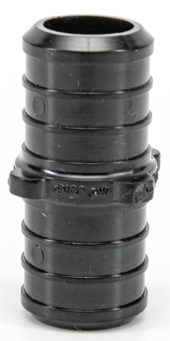 Pex Poly Coupling 1/2" Barb to Barb Black