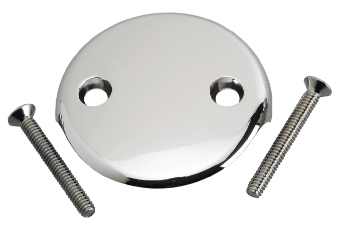 2 Hole Overflow Plate 2 Screw Chrome M1919