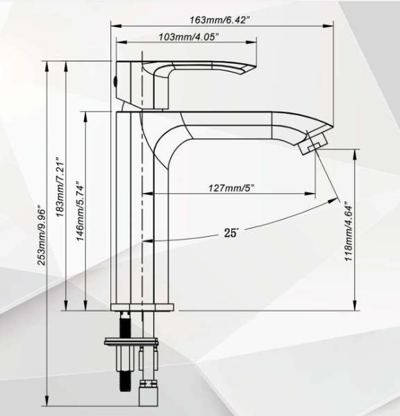 Kodaen Slim Single Hole Vanity Faucet F11125CP