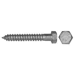 Reliable HLHDG Series HLHDG14112CT Partial Thread Bolt, 1/4-10 Thread, 1-1/2 in OAL, A Grade, Galvanized Steel Lag Screw