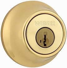 Weiser Single Cylinder Deadbolt - Bright Brass