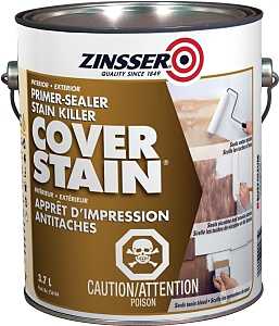 Zinsser 256184 Primer, 400 sq-ft/gal Coverage Area, Flat, White, 3.7 L