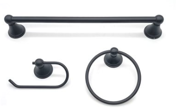 Venus Bathroom Hardware 3 Pc Set- Matte Black