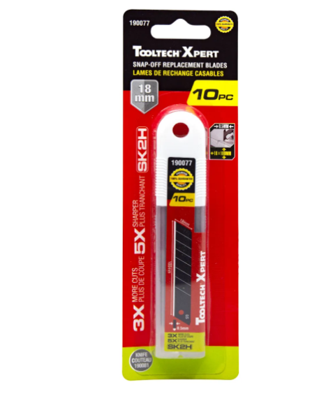 Toolway 10PC Snap-off Blades SK2H 18mm With Dispenser