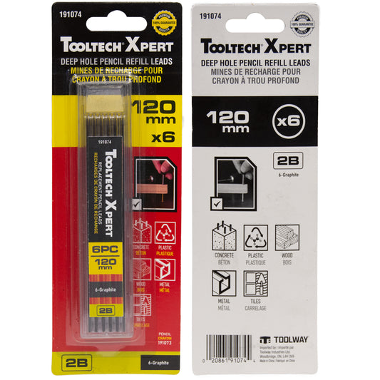 6PC Spare Graphite For Steel Pencil 4.5in (120mm) Black Color