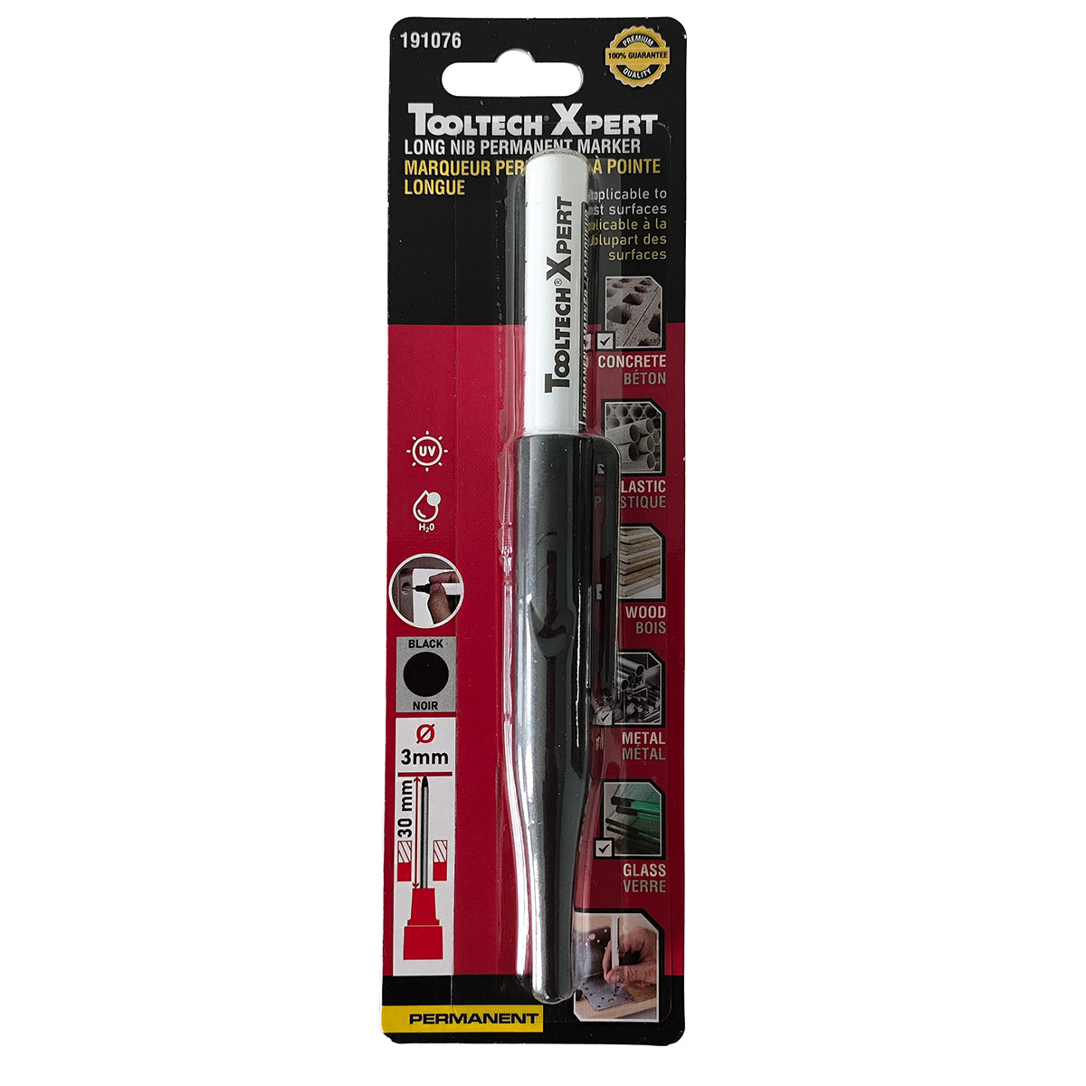 Long Nib Permanent Marker Black Alu Body