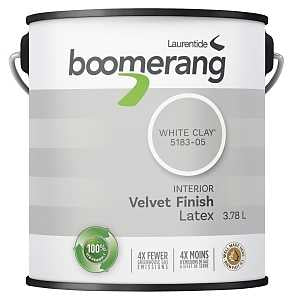 Boomerang 5183 Series 5183-05L19 Interior Paint, Eggshell, White Clay, 1 gal, 430 sq-ft Coverage Area