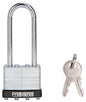 ProSource HD00040L-3L Padlock, Long Shackle, 1/4 in Dia Shackle, 2-3/4 in H Shackle, Steel Shackle, Steel Body
