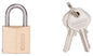 ProSource HD10020-3L Padlock, Standard Shackle, 1/8 in Dia Shackle, 3/4 in H Shackle, Steel Shackle, Brass Body