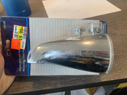 Tub Diverter Spout with Top Attachment - Chrome