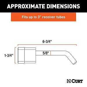 Curt 23021 Trailer Hitch Lock, 5/8 in Dia Pin, 6-3/4 in OAL, Carbon Steel, Chrome-Plated