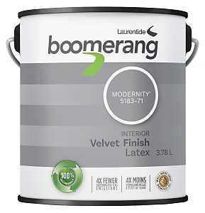 Boomerang 5183 Series 5183-71L19 Interior Paint, Velvet, Modernity, 3.78 L, 40 sq-m Coverage Area