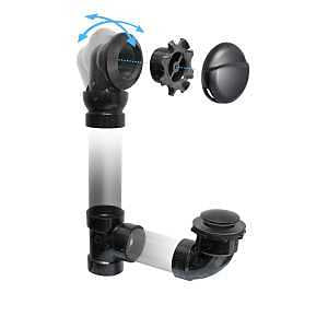 Homerite 27764 Waste and Overflow Kit with Matte Black Pop-Up