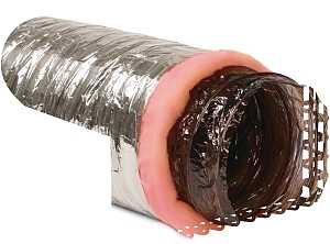 Imperial MEA-0410 Air Duct, 4 in OD, 10 ft L, Polyester, Silver