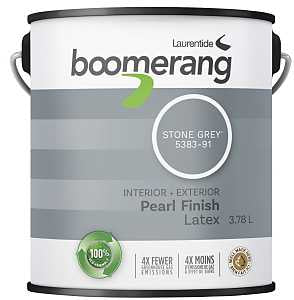 Boomerang 5383 Series 5383-91L19 Interior Paint, Pearl, Stone Gray, 3.78 L, 430 sq-ft Coverage Area
