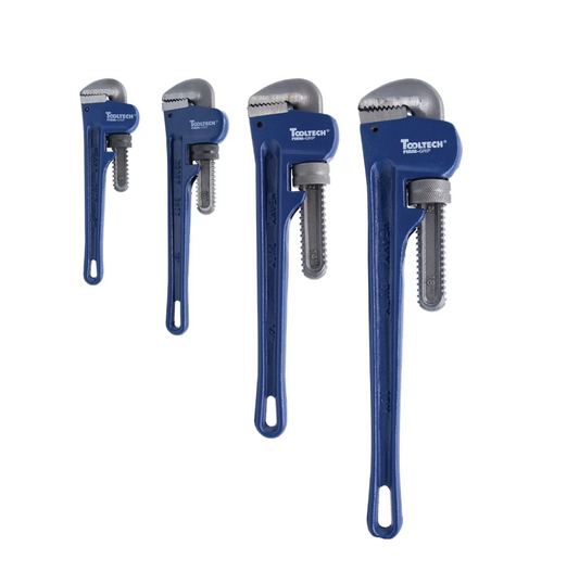 Toolway 4PC Pipe Wrench Cast Iron 8-10-14-18in Set
