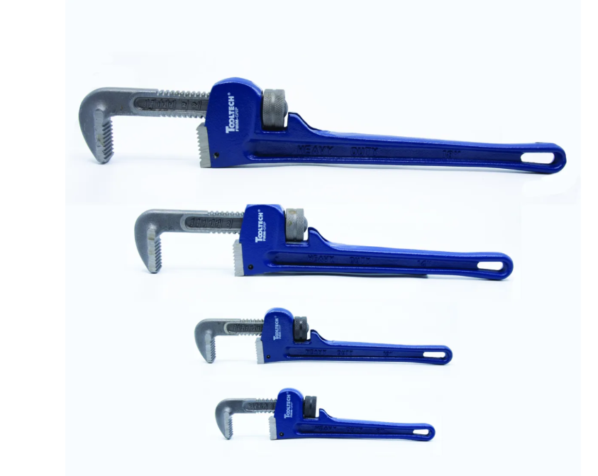 Toolway 4PC Pipe Wrench Cast Iron 8-10-14-18in Set