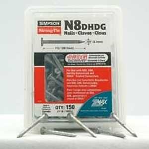 Simpson Strong-Tie Strong-Drive N8DHDG-R Connector Nail, 1-1/2 in L, 10 ga, Full, Round, Smooth Head, 1 lb Package