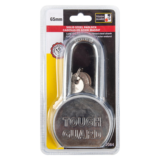 Solid Steel Padlock 65mm (2.5") Long Shackle