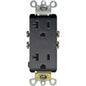 Decora T5825-133 Duplex Receptacle, 2 -Pole, 20 A, 125 V, Quickwire Push-In, Side Wiring, NEMA: 5-20R, Black